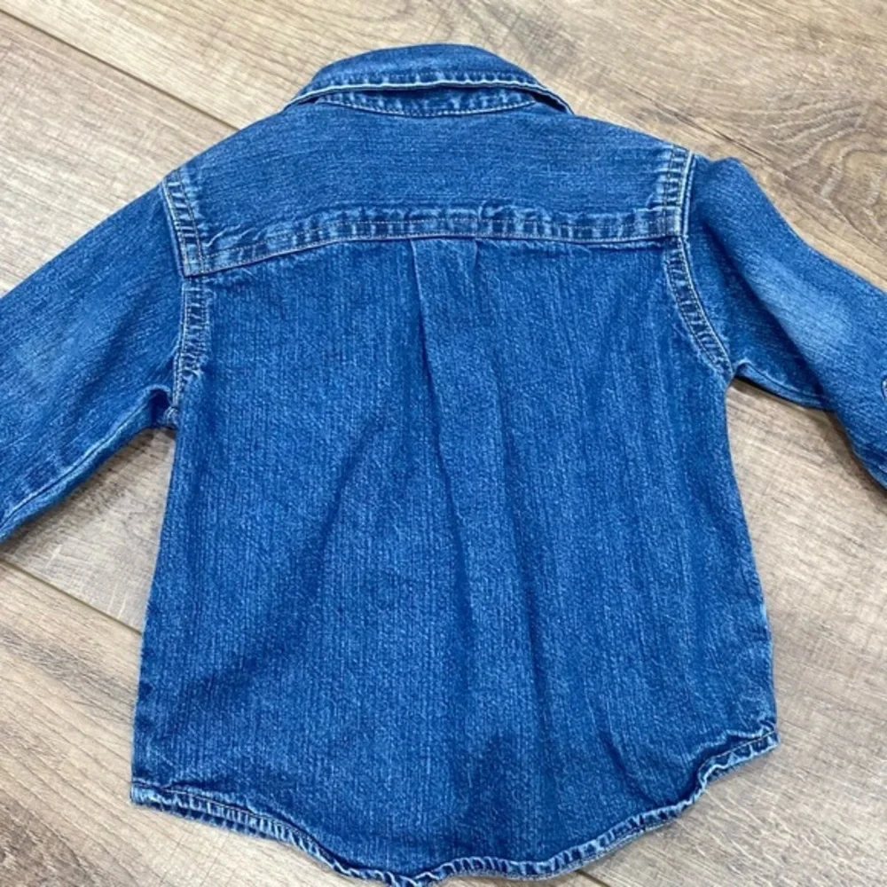 Old Navy Classic Blue Jean long‎ sleeve button for baby boy